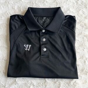 Warrior Polo Shirt Mens Medium Black Blitz Performance Lacrosse Hockey Athletic